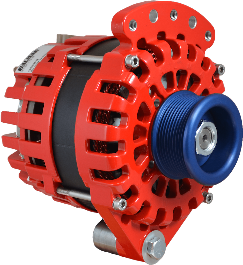 XT-SF-24-90-J10 - Alternator, XT Series, 90A, 24V, Spindle Mount (Single Foot), 1-2in, J10 Serpentine Pulley, Case Ground