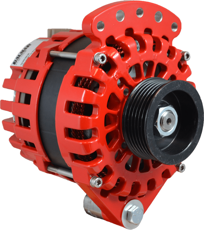 XT-SF-24-90-K6 - Alternator, XT Series, 90A, 24V, Spindle Mount (Single Foot), 1-2in, K6 Serpentine Pulley, Case Ground