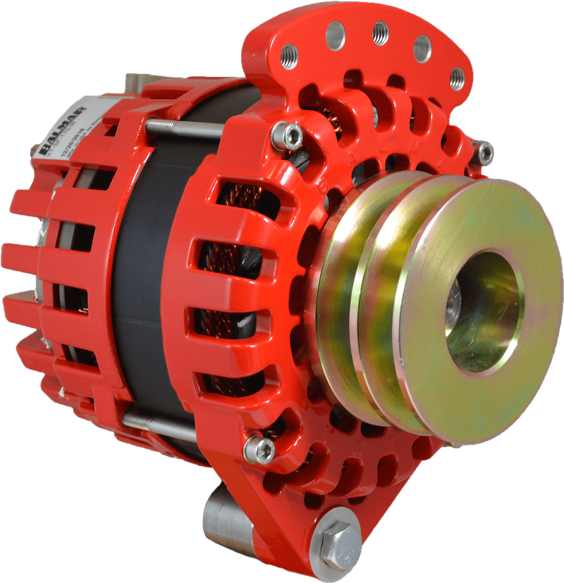 XT-SF-24-90-DV - Alternator, XT Series, 90A, 24V, Spindle Mount (Single Foot), 1-2in, Dual Deep Vee Pulley, Case Ground
