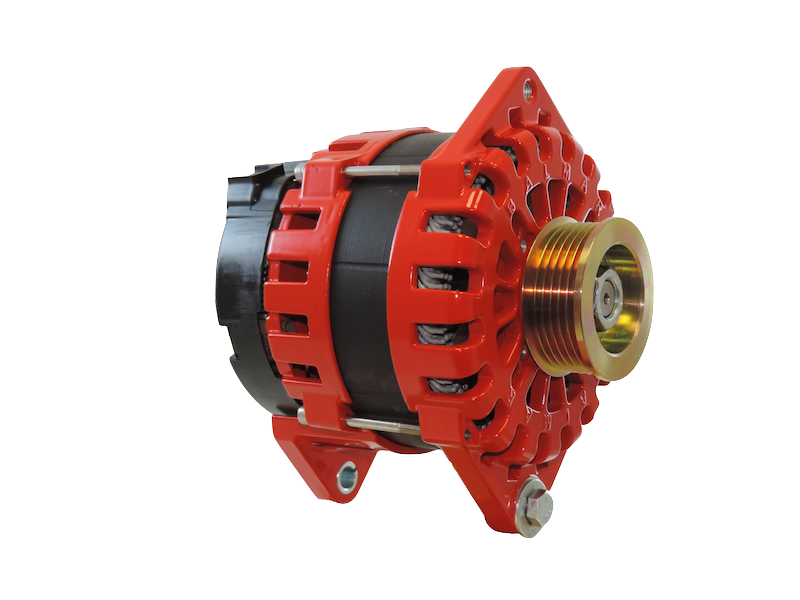 XT-DF-250-K6 - Balmar Alternator, XT Series, 250A, 12V, Saddle Mount (Dual Foot), 3.15in, K6 Serpentine Pulley, Case Ground