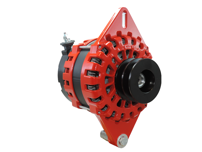 XT-SF-250-DV - Alternator, XT Series, 250A, 12V, Spindle Mount (Single Foot), 1-2in, Dual Vee Pulley, Case Ground